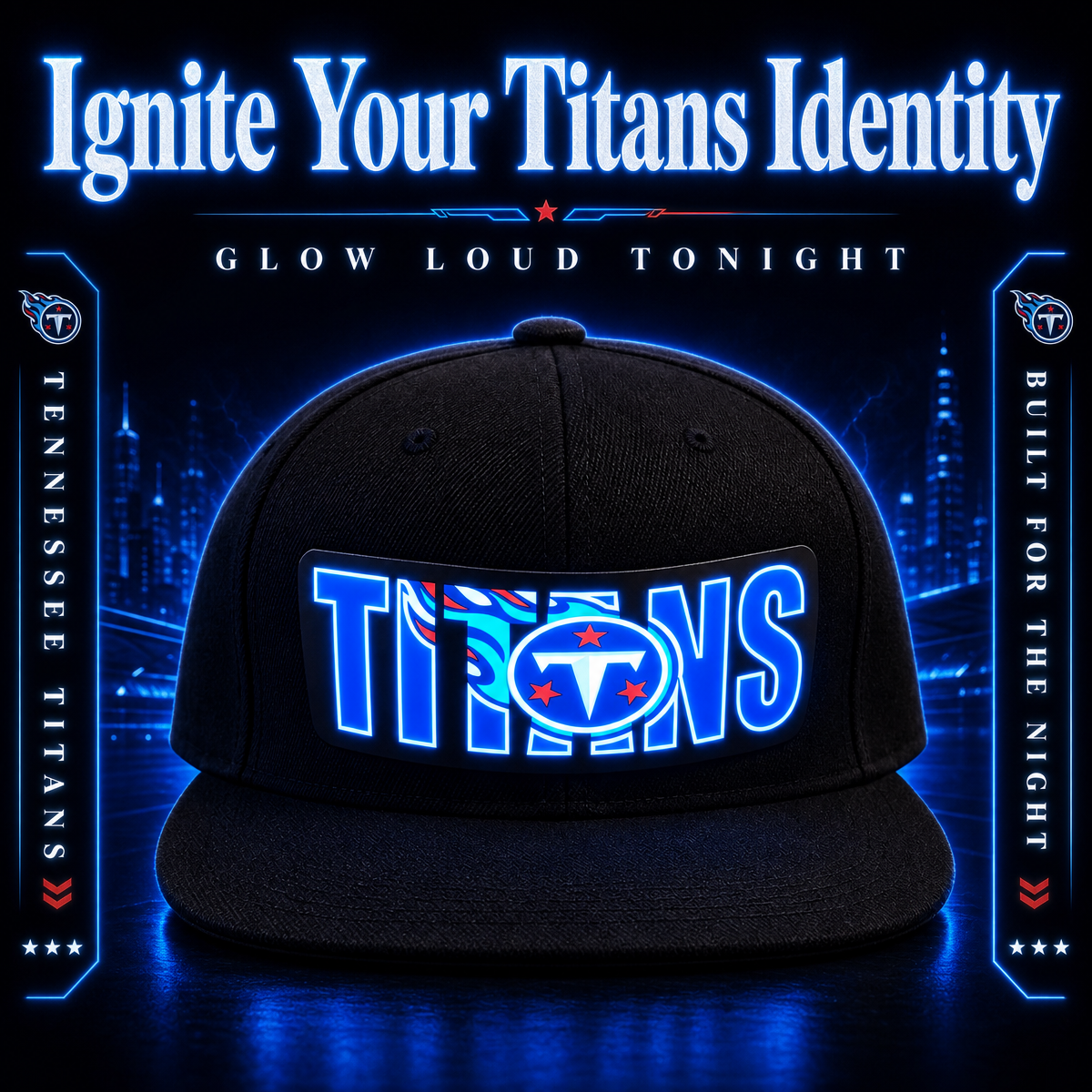 Football Fan LED Light-Up Snapback Cap