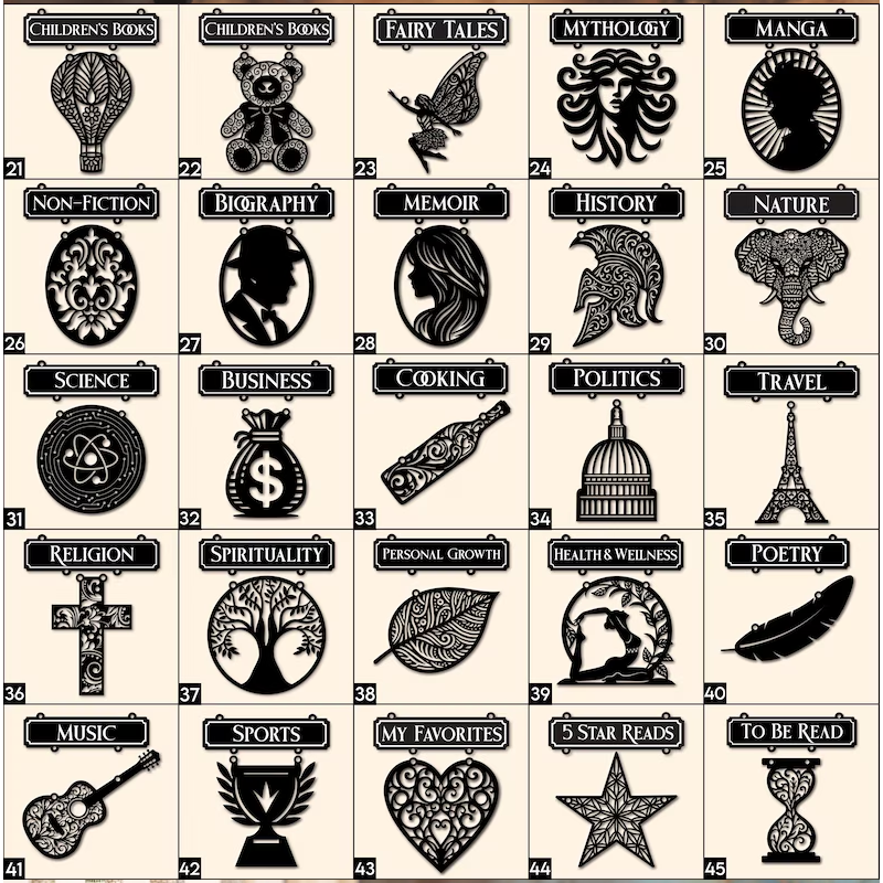 Handcrafted Bookshelf Dividers, Tavern Bookshelf Signs, Home Library Decor, Book Gift, Library Organizers, Reader Gift - CustWitUK