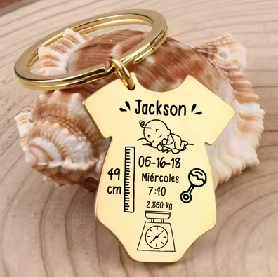 Llavero Personalizado Para Bebé, Joyería Para Recién Nacidos, Regalo Siamés Para Nuevos Padres, Primer Cumpleaños Para Mamá, Papá E Hijos.