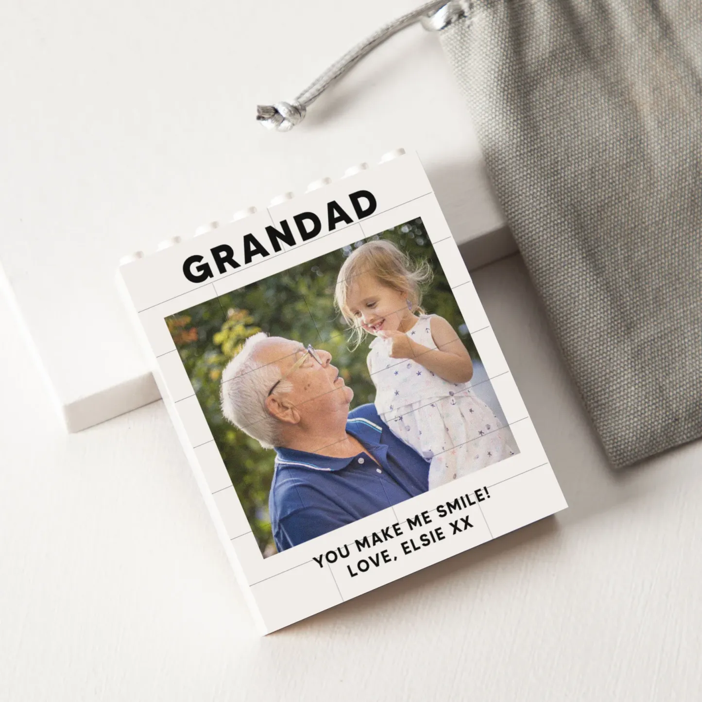 Personalised Dad & Me Father's Day Photo Building Block Keepsake 4 Options Available