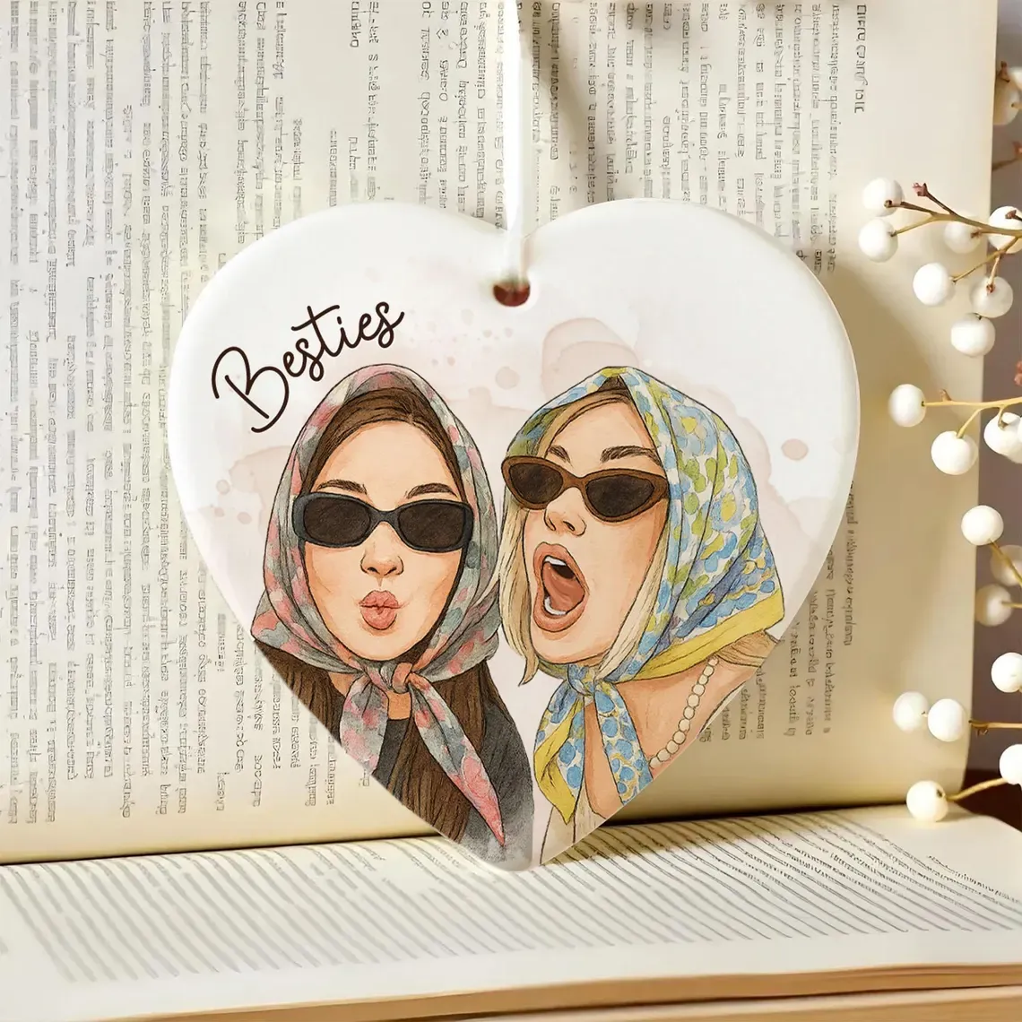 Adorno Personalizado en Acuarela – Foto y Nombres, Regalo Romántico para Tu Pareja