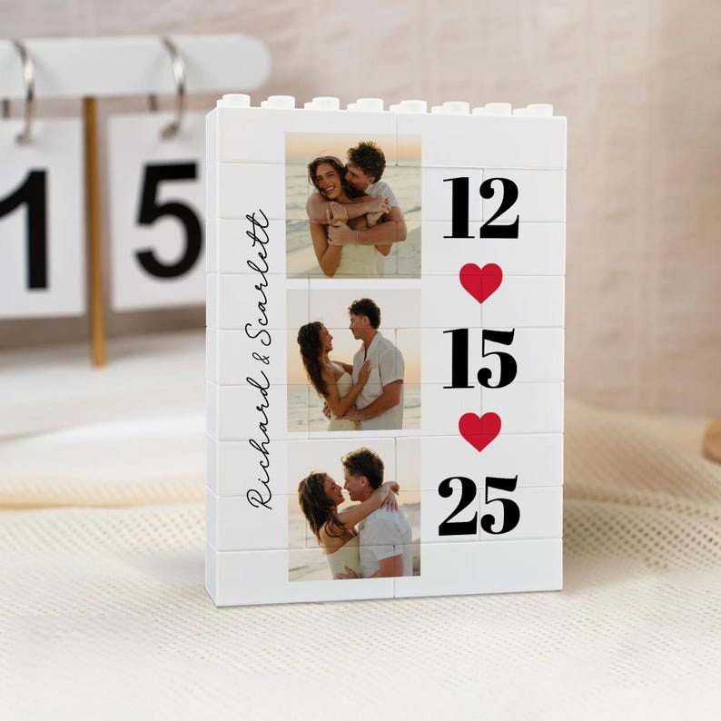 Regalo De San Valentín Para Él, Bloques De Fotos Personalizados Para Parejas, Regalos Para Novios, Regalos De Aniversario Para Parejas, Bloques De Acrílico Para Fotos.