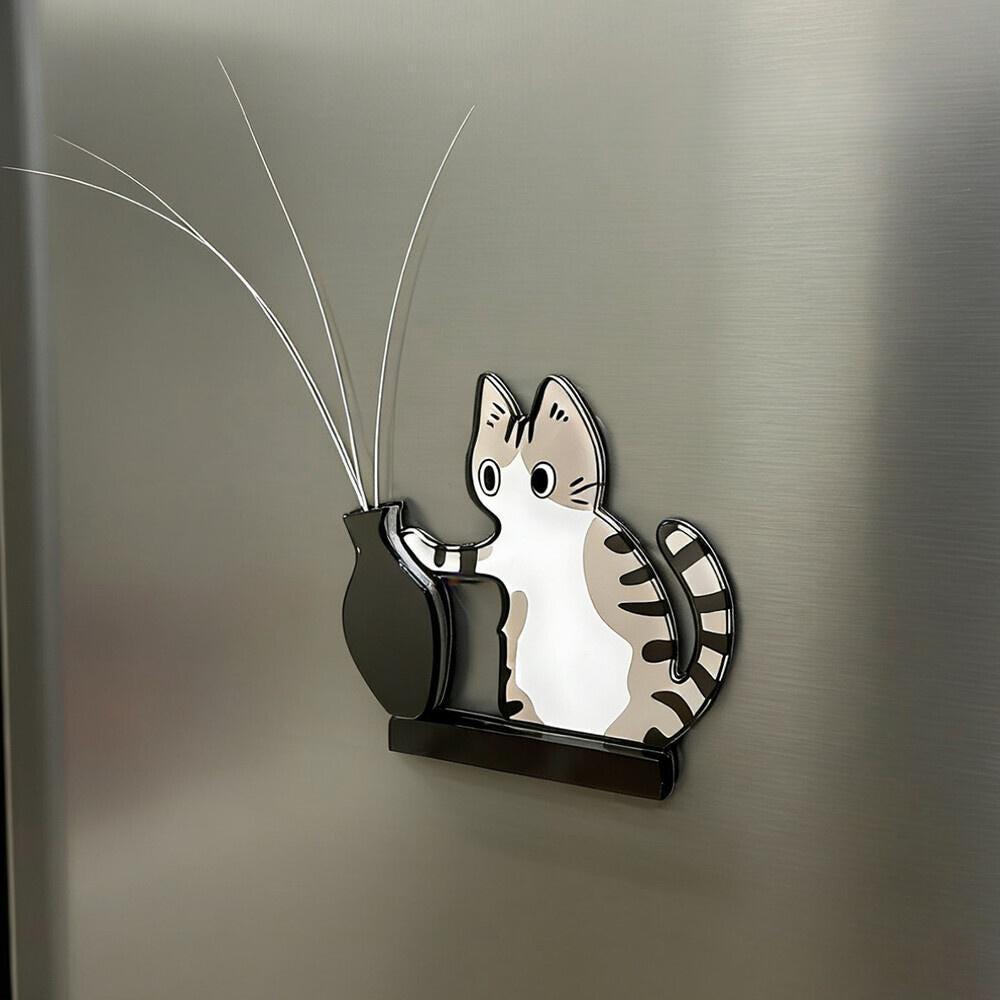 Colector De Bigotes De Gato Hecho A Mano – Soporte Magnético Acrílico Para Nevera | Mini Recuerdo, Recuerdo Conmemorativo De Mascotas, Regalo Para Los Amantes De Los Gatos - CustWitES