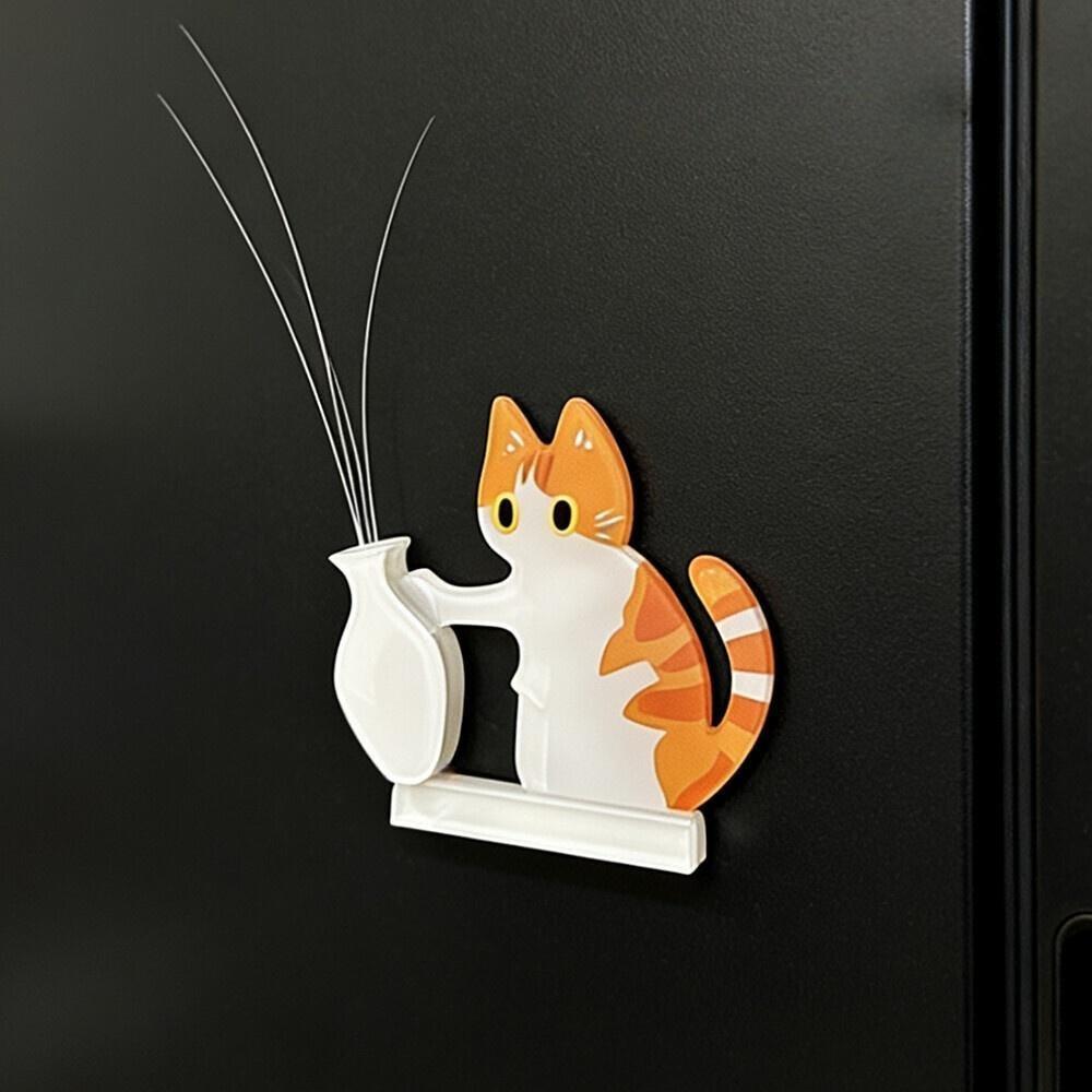 Colector De Bigotes De Gato Hecho A Mano – Soporte Magnético Acrílico Para Nevera | Mini Recuerdo, Recuerdo Conmemorativo De Mascotas, Regalo Para Los Amantes De Los Gatos - CustWitES