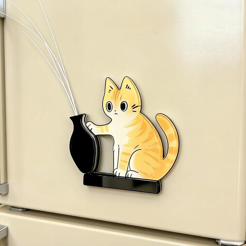 Colector De Bigotes De Gato Hecho A Mano – Soporte Magnético Acrílico Para Nevera | Mini Recuerdo, Recuerdo Conmemorativo De Mascotas, Regalo Para Los Amantes De Los Gatos - CustWitES