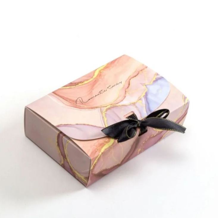 Caja De Regalo Con Diseño De Mármol Rosa (18 X 12 X 5 Cm)