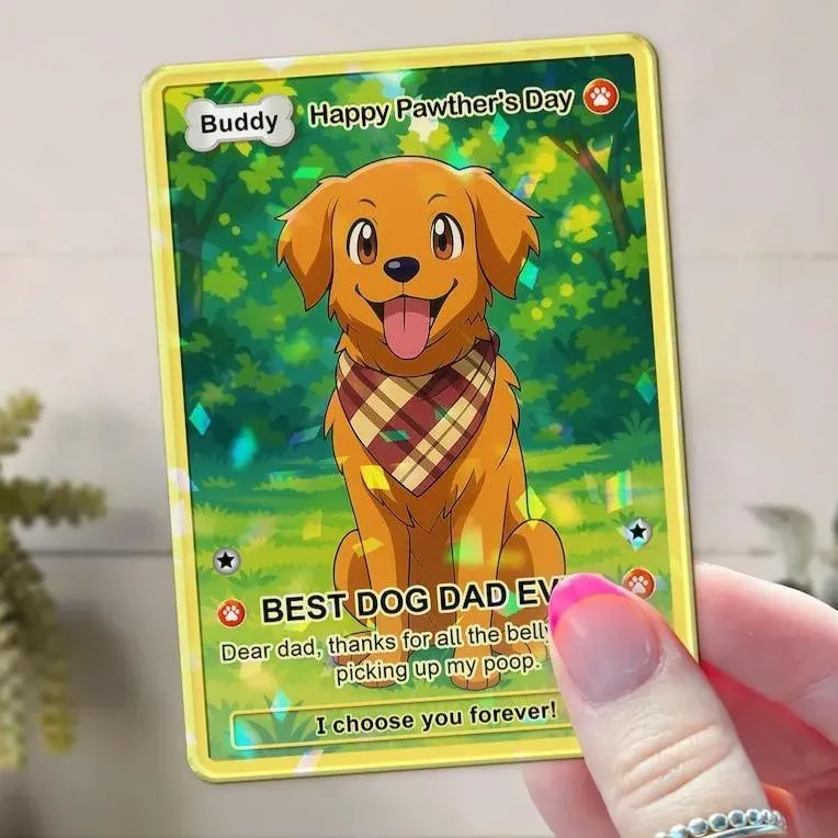 Tarjeta Pokémon Del Día Del Padre, Tarjeta Pokémon Personalizada, Regalo Para Papá, Regalo Del Día Del Padre, Presente Personalizado - CustWitES