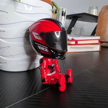 Mini Transformable Motorcycle Rider Doll Figurine Racing Helmet Biker Desk Display Gift