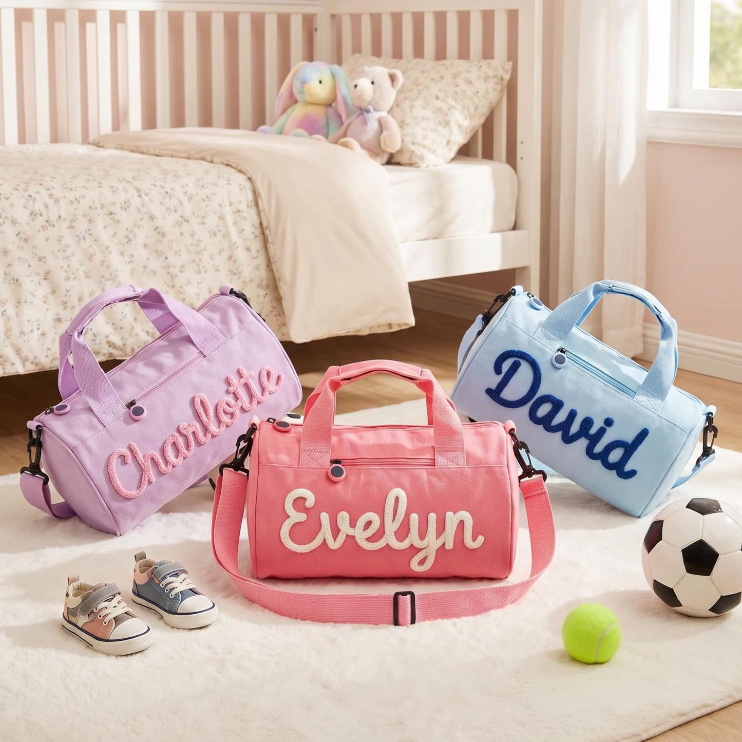 Personalized Kids Duffel Bag, Sports&Dance Bag, Custom Gym Bag, Daily Activity Bag,Hospital Bag,Vacation Travel Luggage, Back To School Gift