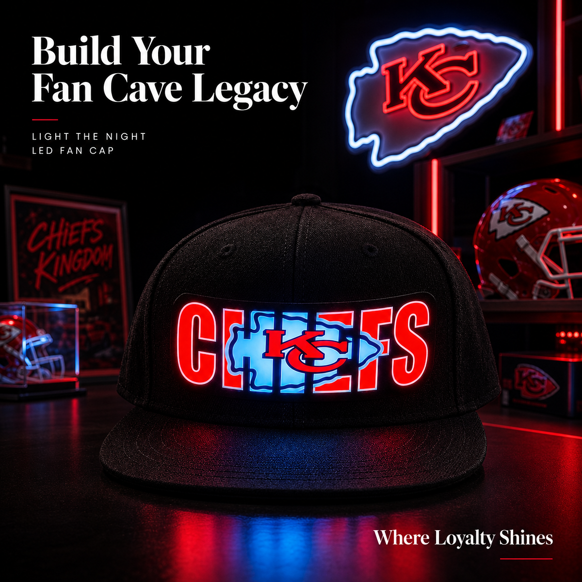 Football Fan LED Light-Up Snapback Cap