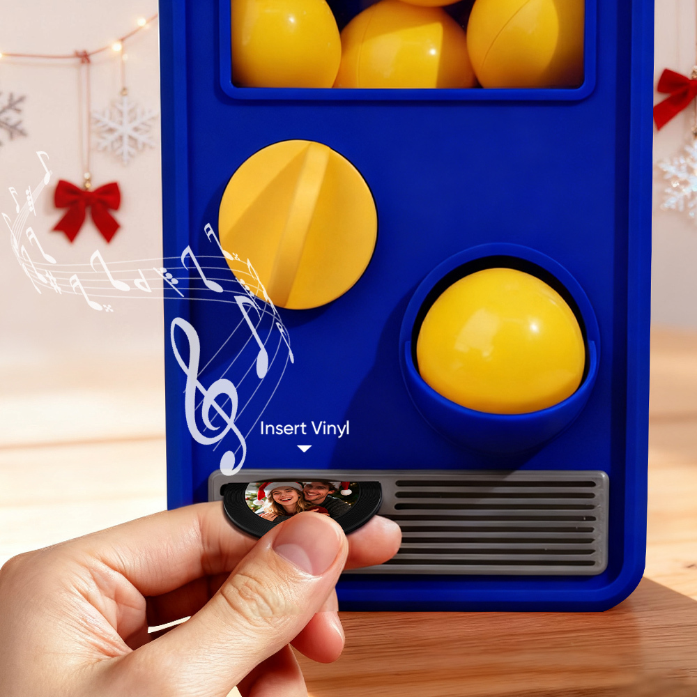 (Pre-Sale, Ships on 25/10) Personalized Music and Photo Music Gachapon Machine Custom Song Mini Record Box Retro Christmas Gifts for Her