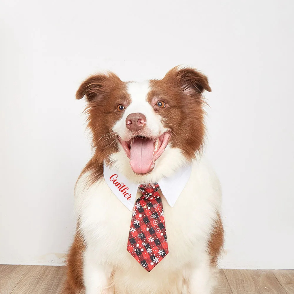 Corbata Navideña Personalizada Con Nombre Para Mascotas: Regalo Perfecto Para Amantes De Los Animales.