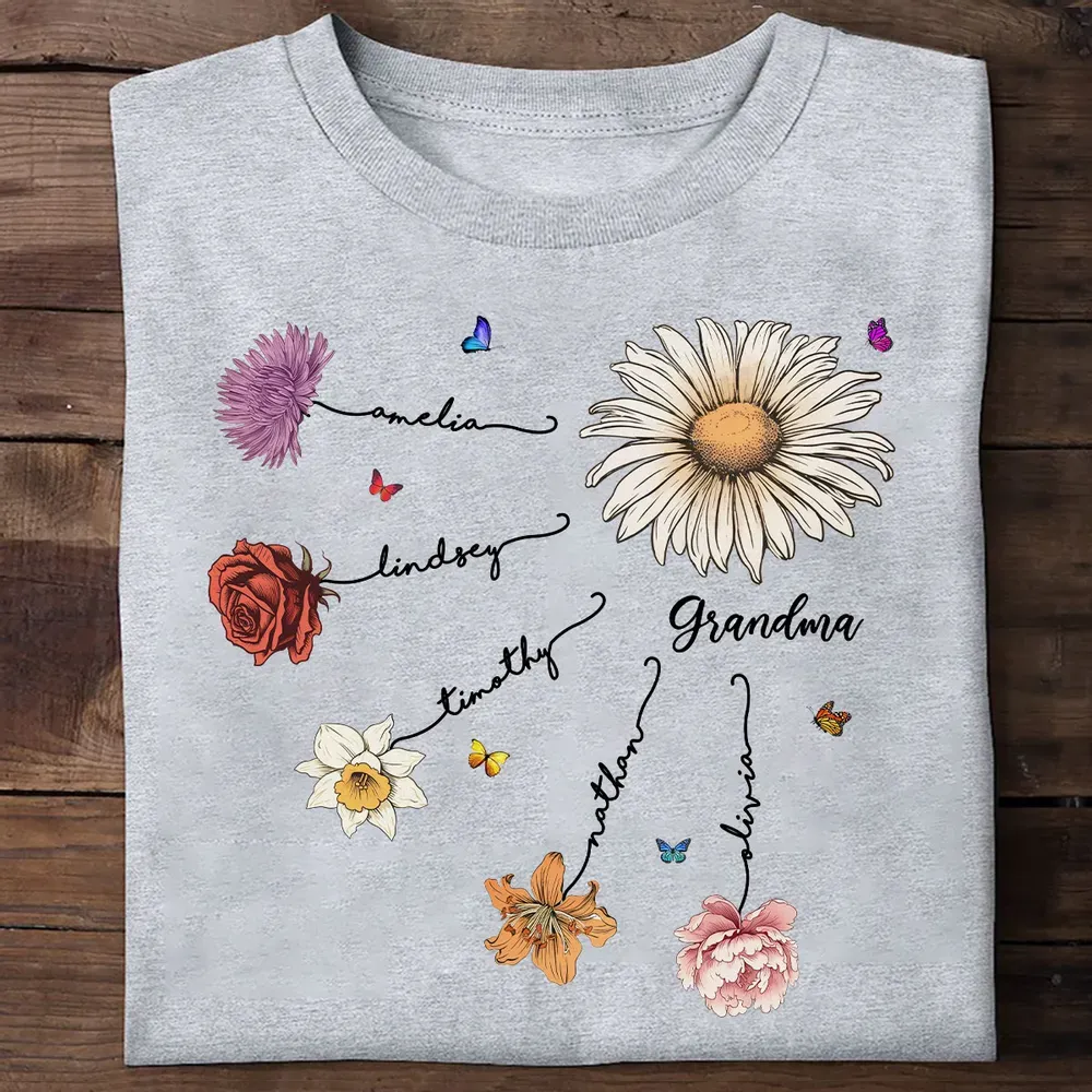 Sudadera Personalizada Con Flores De Nacimiento Para Abuela, Mamá, Regalo Para Mamás, Para Abuelas - CustWitES