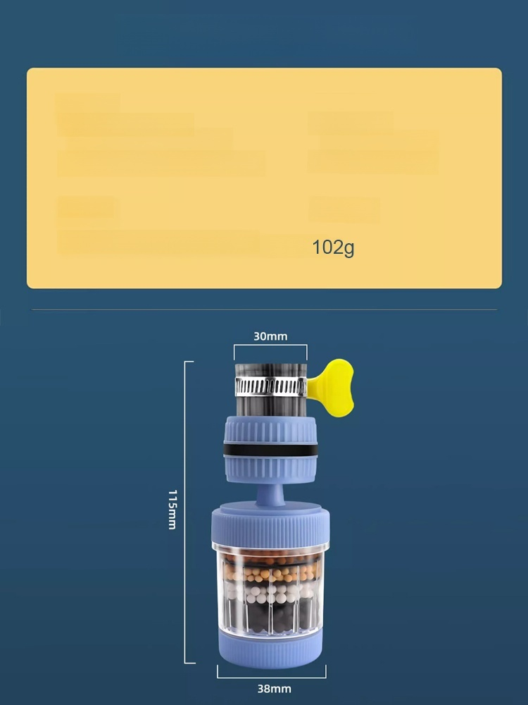 Six-layer household faucet filter, 🚰Removes an additional 99% of bacteria and effectively removes chlorine and heavy metals, meeting public water safety standards.