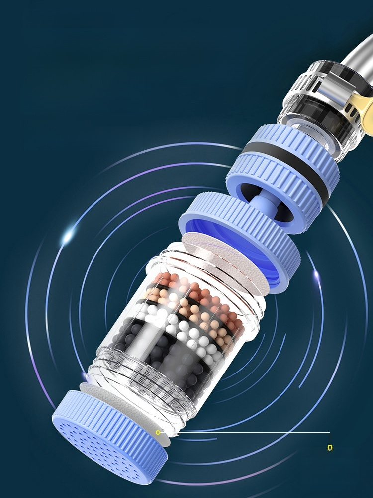 Six-layer household faucet filter, 🚰Removes an additional 99% of bacteria and effectively removes chlorine and heavy metals, meeting public water safety standards.