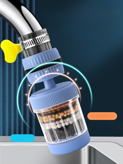 Six-layer household faucet filter, 🚰Removes an additional 99% of bacteria and effectively removes chlorine and heavy metals, meeting public water safety standards.