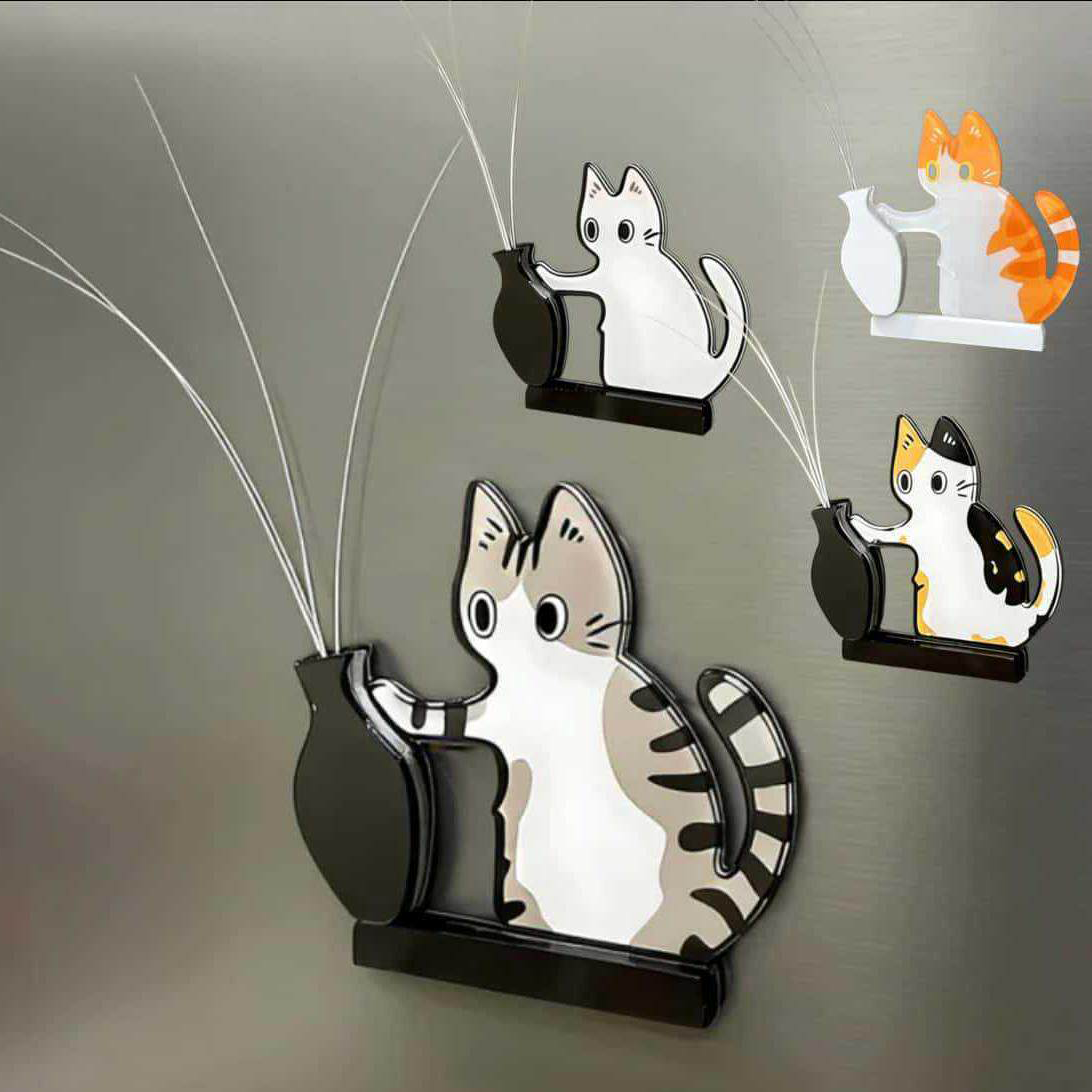 Coletor De Bigode De Gato Feito à Mão – Suporte Magnético Acrílico Para Geladeira | Mini Lembrança, Lembrança Para Animais De Estimação, Presente Para Amantes De Gatos - CustWitPT