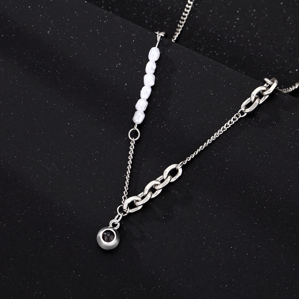 Foto Personalizada Colar Projeção Gem Pérola Clipe De Papel Corrente Colar Presentes De Aniversário Para Ela - CustWitPT