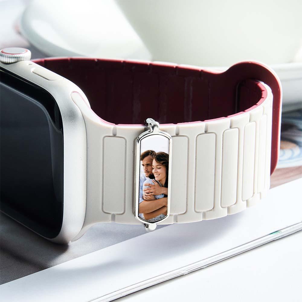 Amuleto De Relógio Gravado Com Foto Personalizada – Acessório De Pulseira Personalizada Para Smartwatches Presente Atencioso Para A Família - CustWitPT