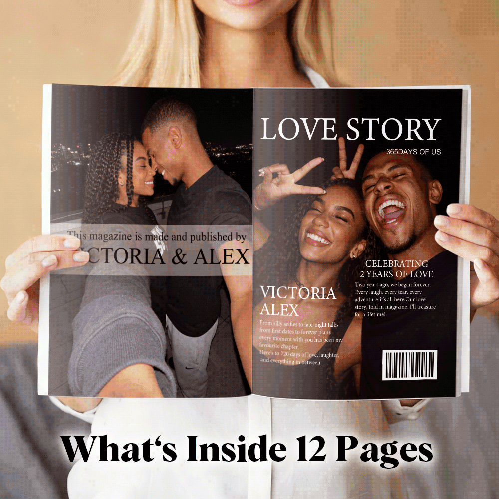 Personalized LOVE STORY Magazine for Couples on Valentine's Day