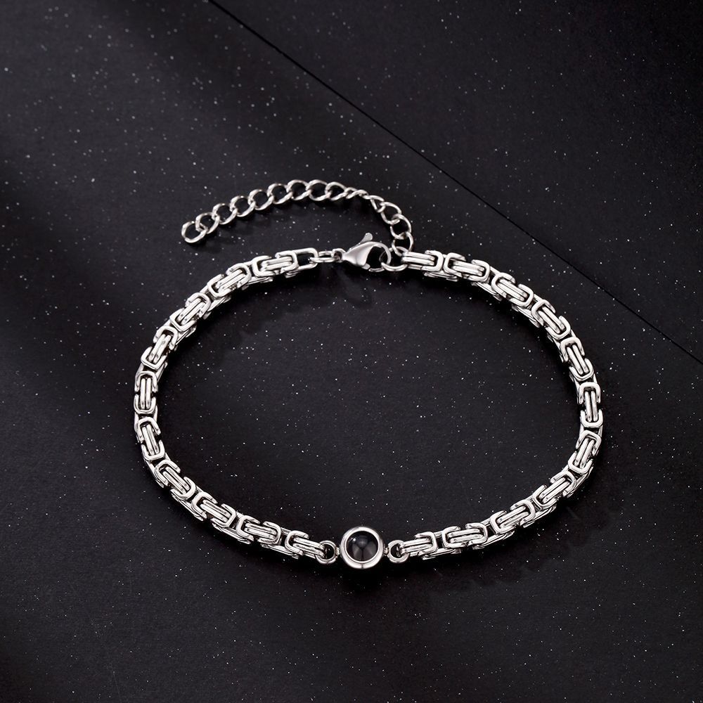 Pulseira Masculina Com Foto Personalizada, Projeção De Imagem De Joia Dentro Da Pulseira, Presente De Aniversário Para Marido - CustWitPT