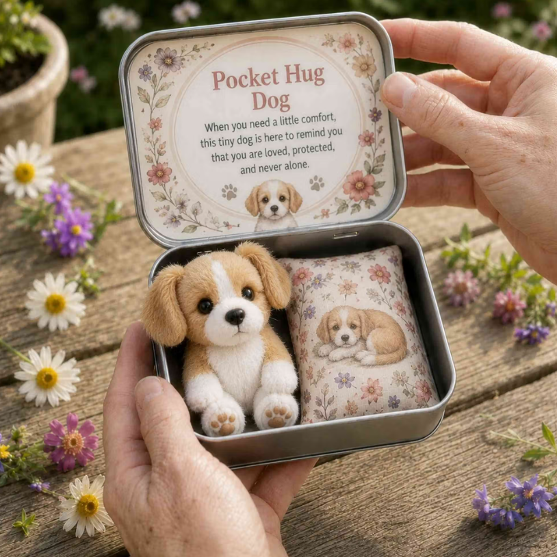 Personalized Pocket Hug Mini Plush Animal Gift Box with Name, Comfort Keepsake Tin with Cute Stuffed Animal, Heartfelt Gift for Family/Friends