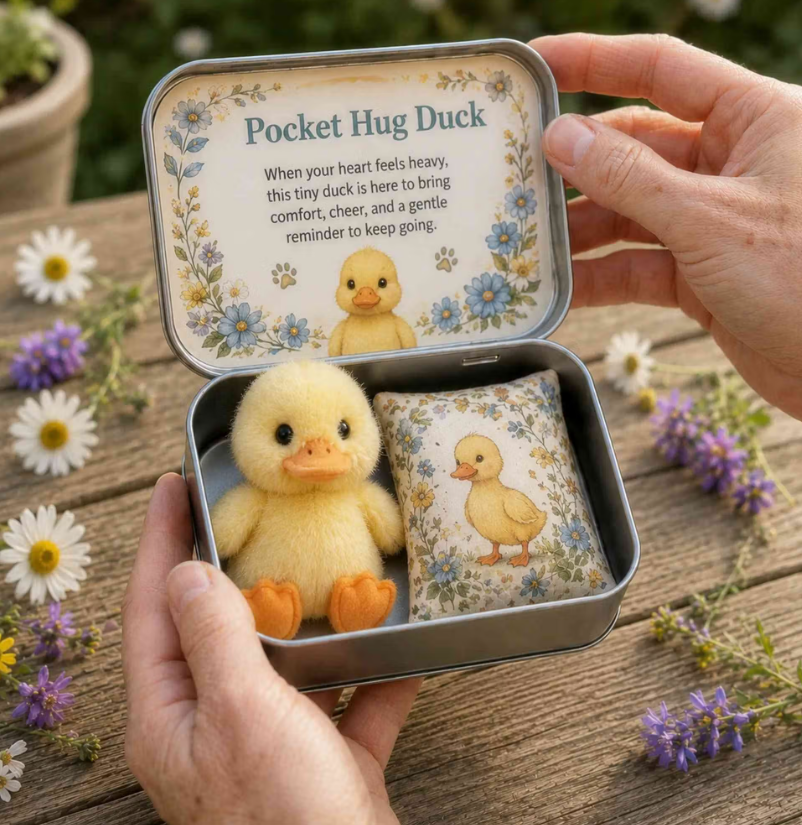 Personalized Pocket Hug Mini Plush Animal Gift Box with Name, Comfort Keepsake Tin with Cute Stuffed Animal, Heartfelt Gift for Family/Friends
