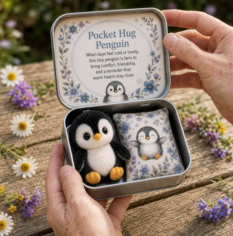 Personalized Pocket Hug Mini Plush Animal Gift Box with Name, Comfort Keepsake Tin with Cute Stuffed Animal, Heartfelt Gift for Family/Friends