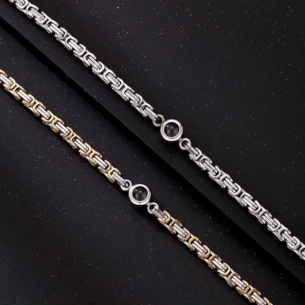 Pulseira Masculina Com Foto Personalizada, Projeção De Imagem De Joia Dentro Da Pulseira, Presente De Aniversário Para Marido - CustWitPT