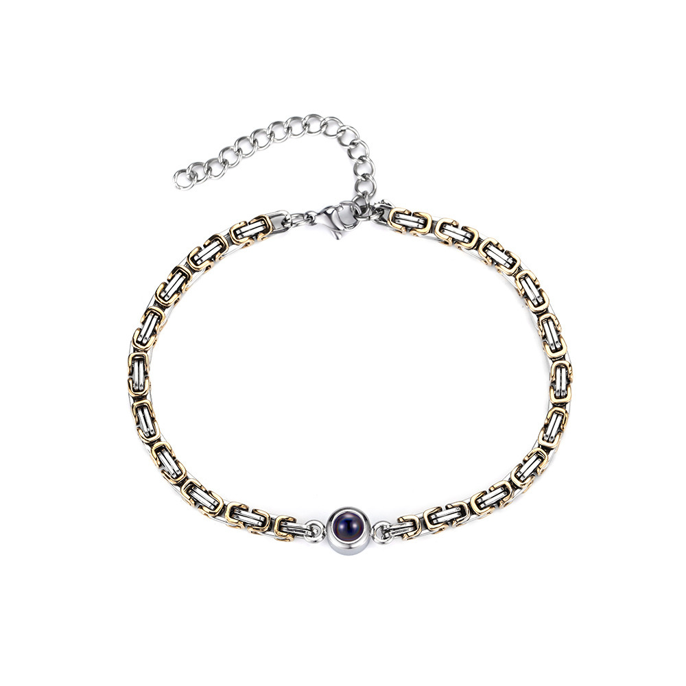 Pulseira Masculina Com Foto Personalizada, Projeção De Imagem De Joia Dentro Da Pulseira, Presente De Aniversário Para Marido - CustWitPT