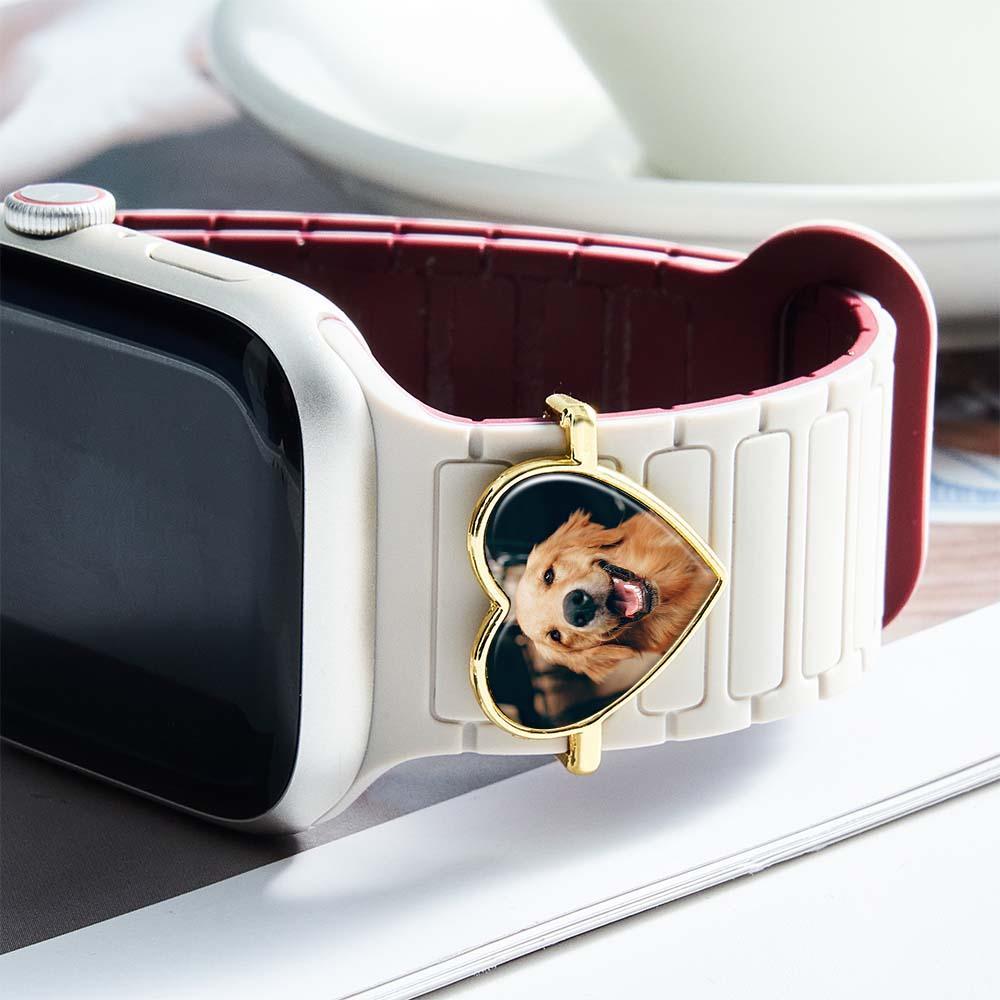 Amuleto De Relógio Gravado Com Foto Personalizada – Acessório De Pulseira Personalizada Para Smartwatches Presente Atencioso Para A Família - CustWitPT