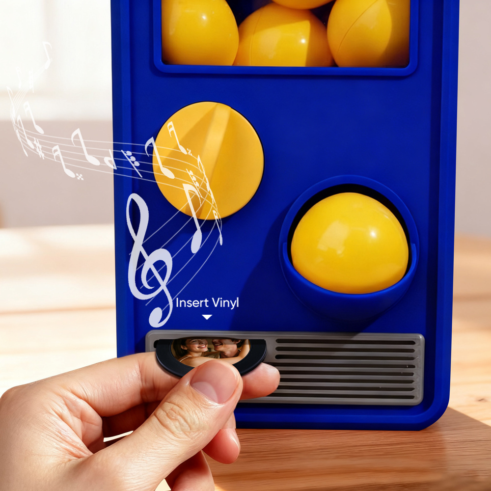 (Pre-Sale, Ships on 25/10) Personalized Music and Photo Music Gachapon Machine Custom Song Mini Record Box Retro Gifts for Her