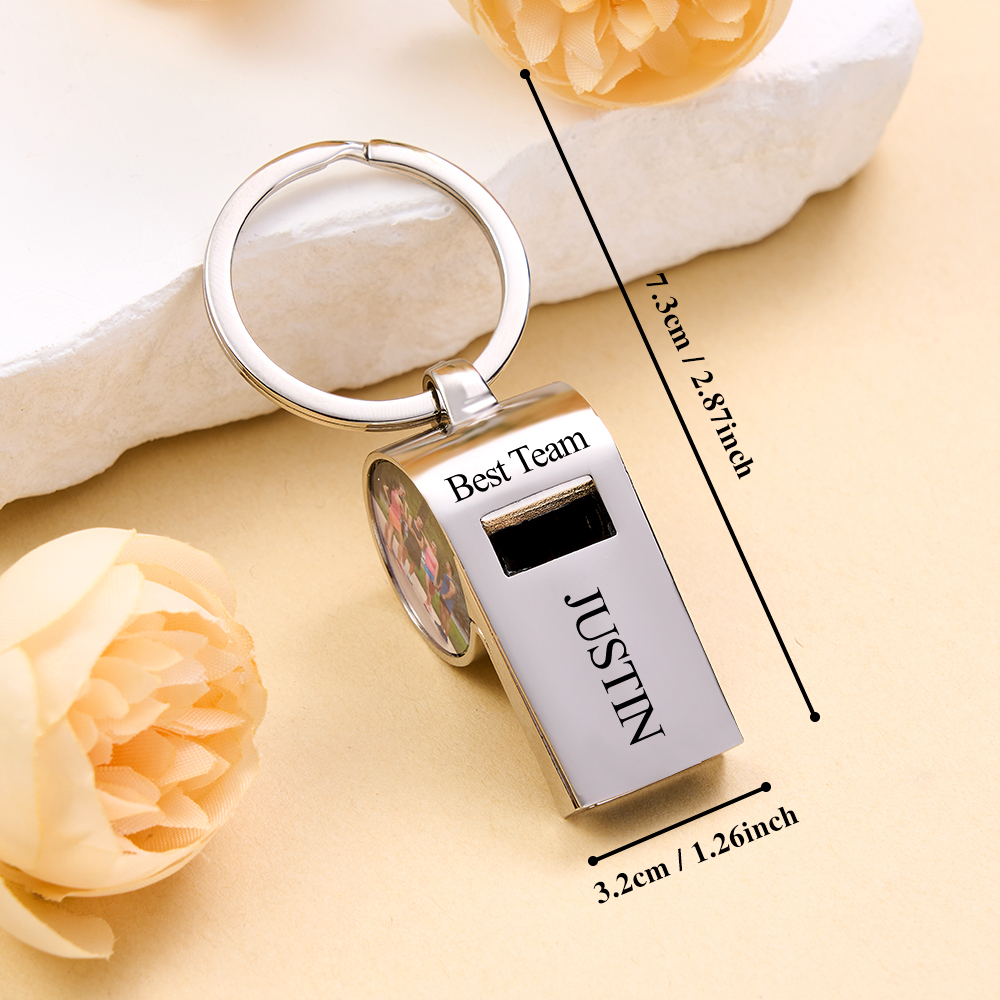 Chaveiro Apito Personalizado com Foto e Texto