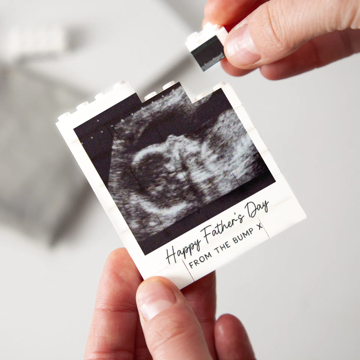 Lembrança Personalizada De Dia Dos Pais Com Foto Do Papai E Do Bebê Em Blocos De Montar - 4 Opções Disponíveis