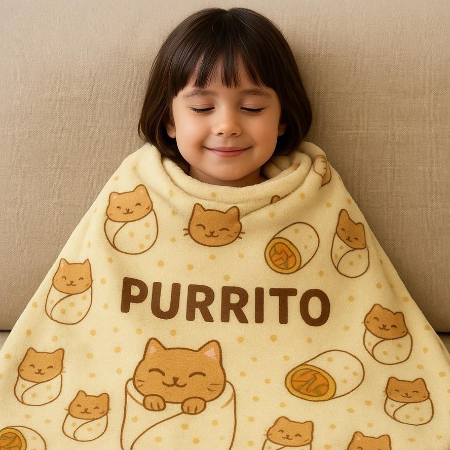 Manta Purrito Fofa – Cobertor Divertido e Aconchegante para Amantes de Gatos