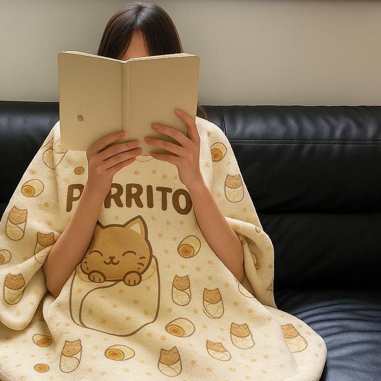 Manta Purrito Fofa – Cobertor Divertido e Aconchegante para Amantes de Gatos