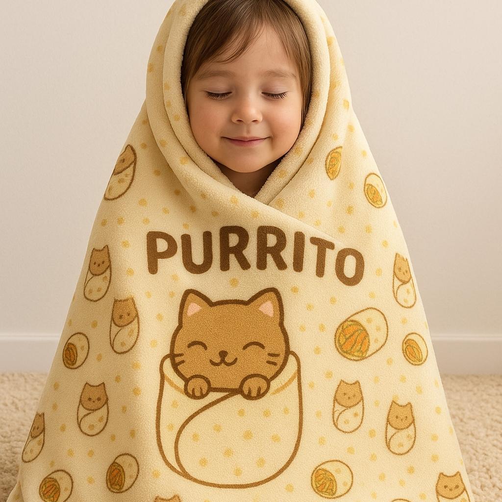 Manta Purrito Fofa – Cobertor Divertido e Aconchegante para Amantes de Gatos