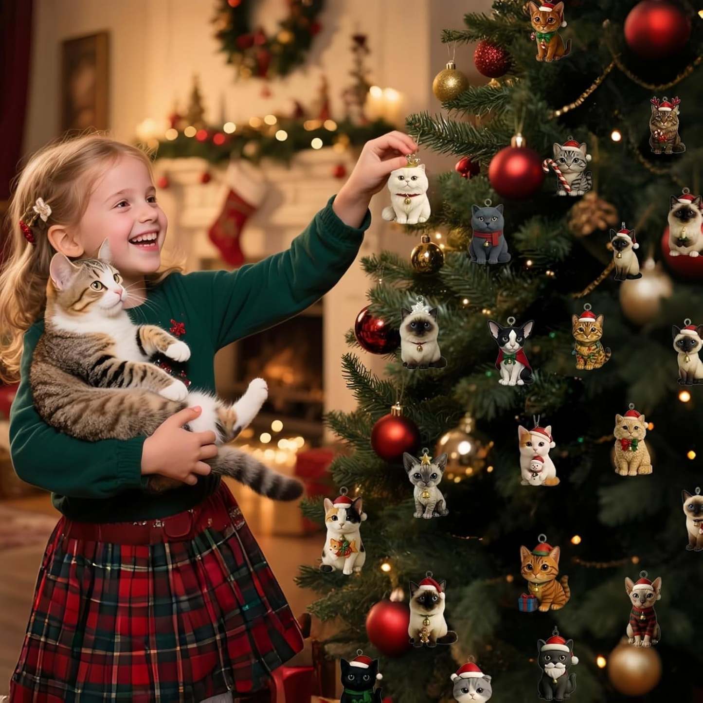 Caixa Surpresa Com Calendário Do Advento De Natal, Enfeite De Acrílico Com Tema De Animal De Estimação Para Amantes De Cães E Gatos, Presente De Contagem Regressiva Para O Feriado