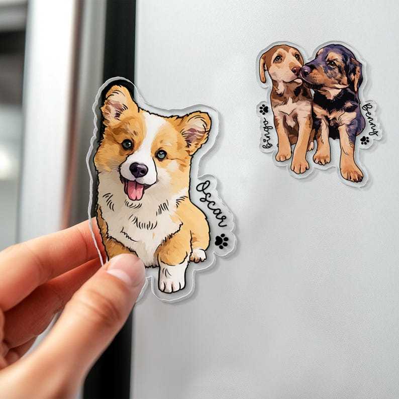 Ímã Acrílico Personalizado de Pet – Presente para Amantes de Cães e Gatos