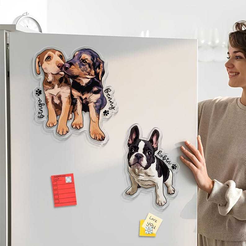 Ímã Acrílico Personalizado de Pet – Presente para Amantes de Cães e Gatos