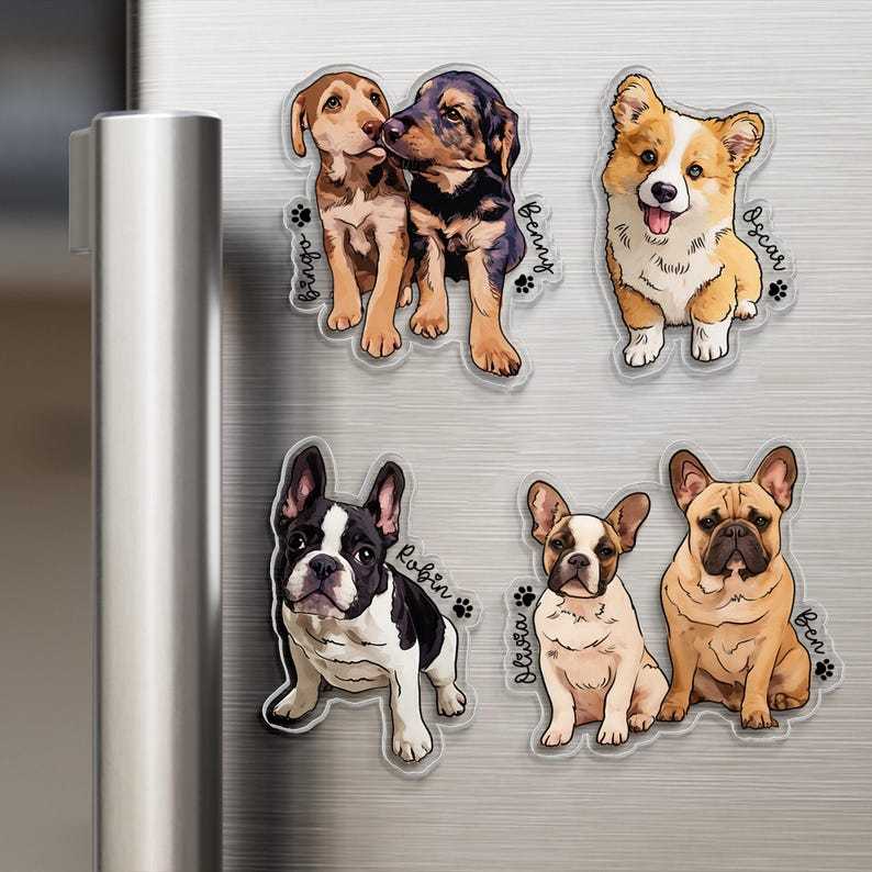 Ímã Acrílico Personalizado de Pet – Presente para Amantes de Cães e Gatos