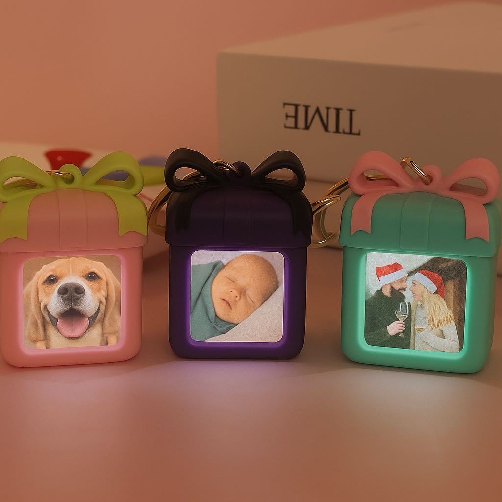 Chaveiro Com Foto Personalizada E Espelho, Chaveiro Com Foto Oculta Personalizada, Presente De Natal Perfeito Para Família Ou Casal