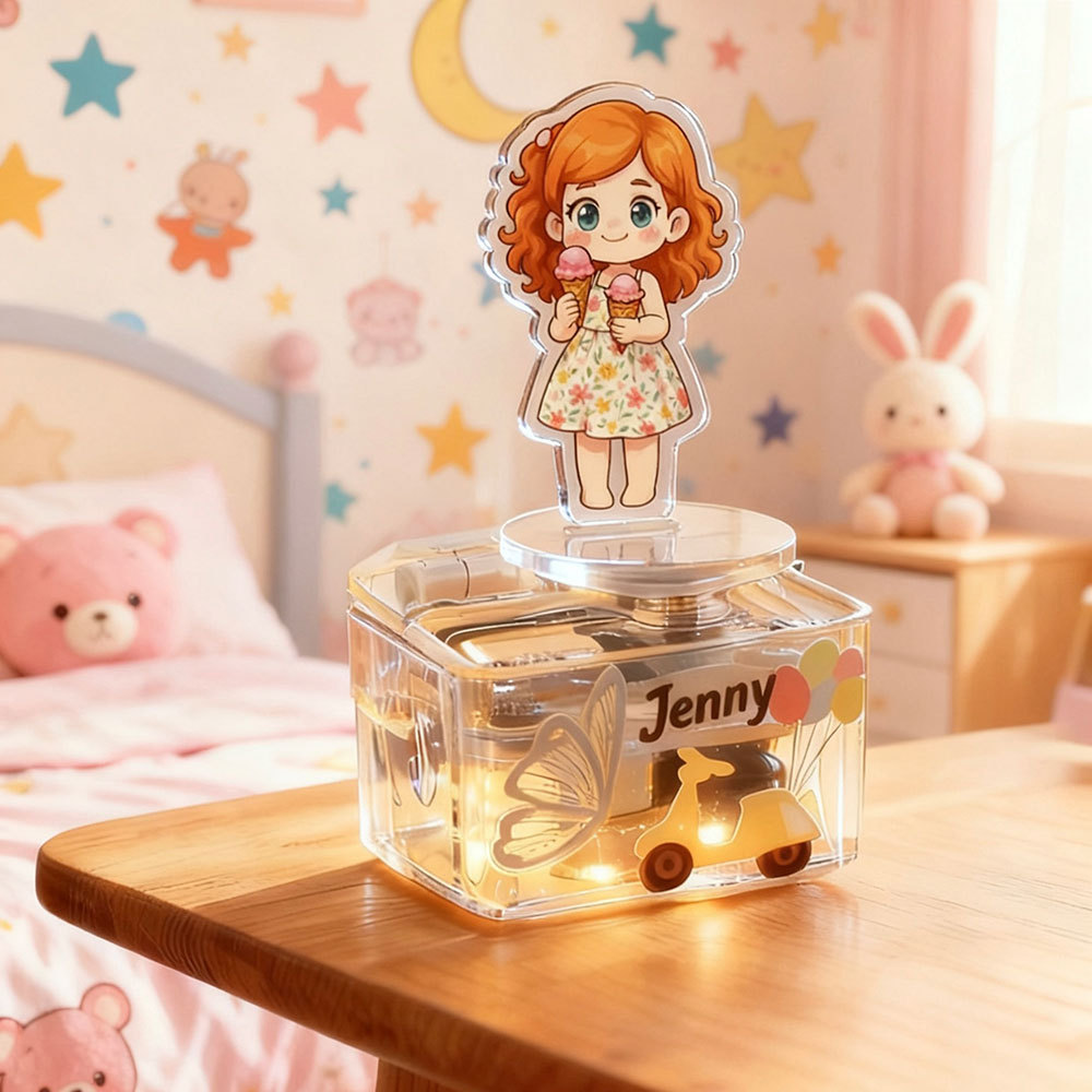 Enfeite Cartum Personalizado com Caixa de Música – Presente Único para Casais e Famílias