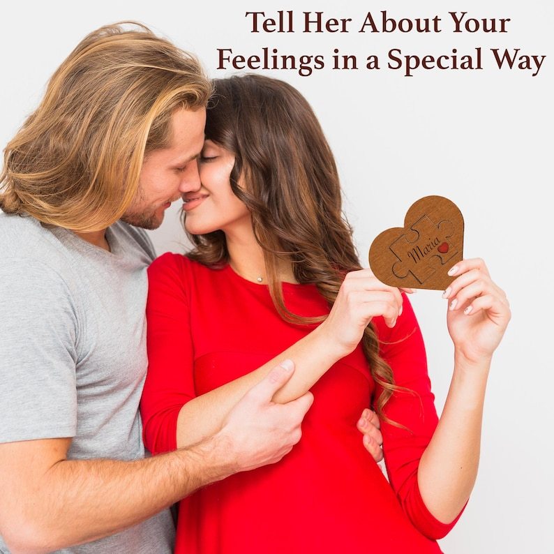 Puzzle Personalizado em Coração com Nomes e Mensagem de Amor