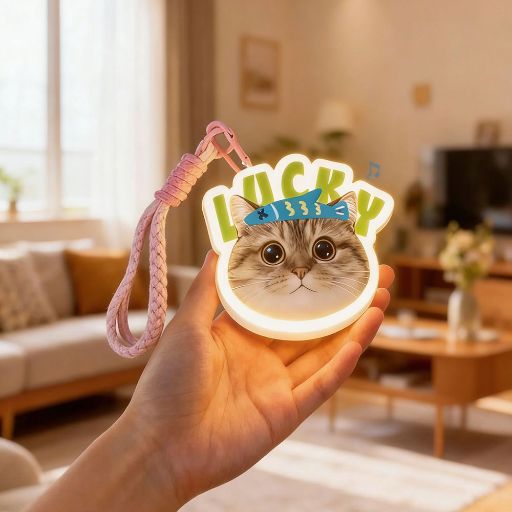 Chaveiro Personalizado com Foto do Seu Pet e Luz – Presente Perfeito para Quem Ama Cães e Gatos