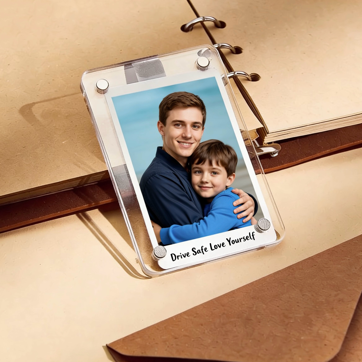 Clipe Acrílico Personalizado para Para-sol do Carro Presente especial para casal e família