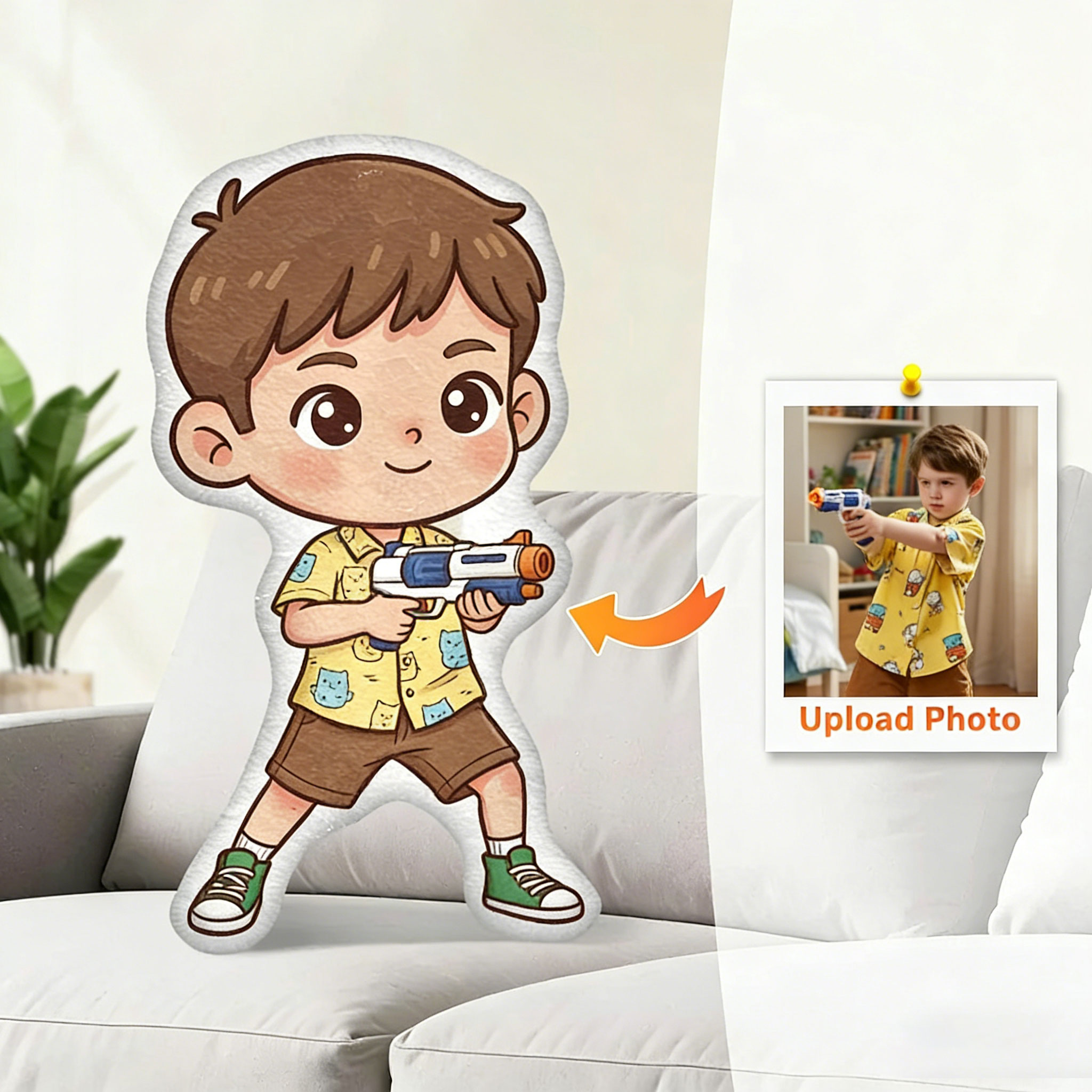 Almofada Chibi Cartoon Personalizada com Foto