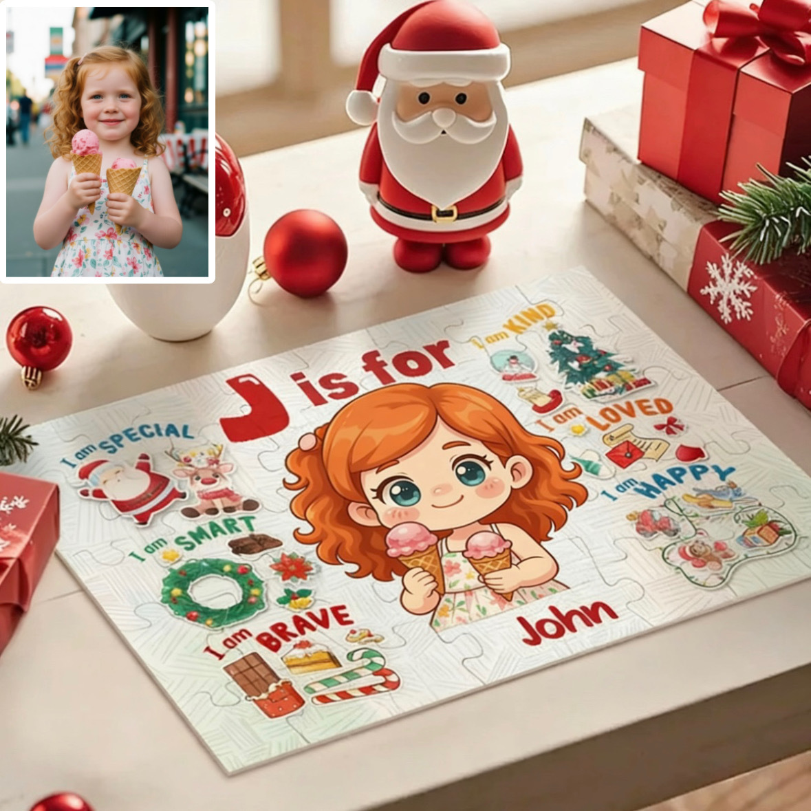 Quebra-cabeça De Desenho Animado Com Foto Personalizada - Presente De Aniversário Perfeito Para Netos E Crianças