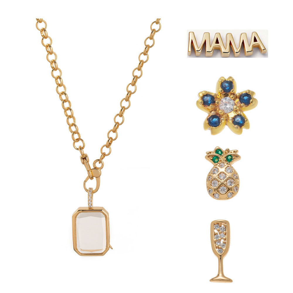 Custom Open Pendant Necklace for Women Girls Simple Fashion DIY Accessory Necklace