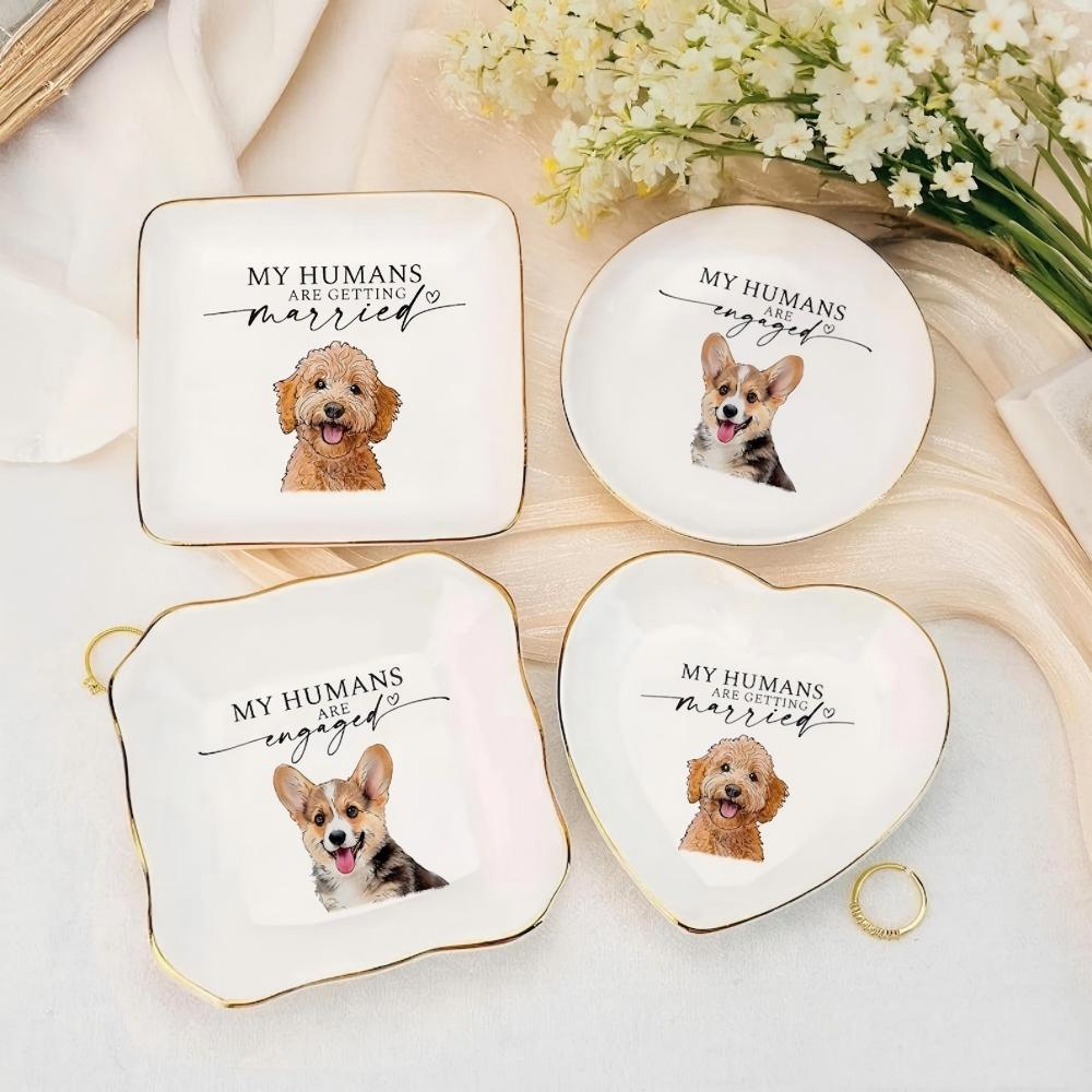 Porta-Anéis com Retrato de Animal Personalizado – Porta-Joias Decorativo, Presente de Noivado para Ela